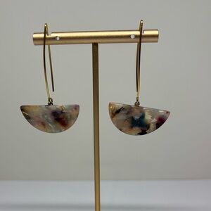 Elegant Multicolor Resin Half-Moon Earrings